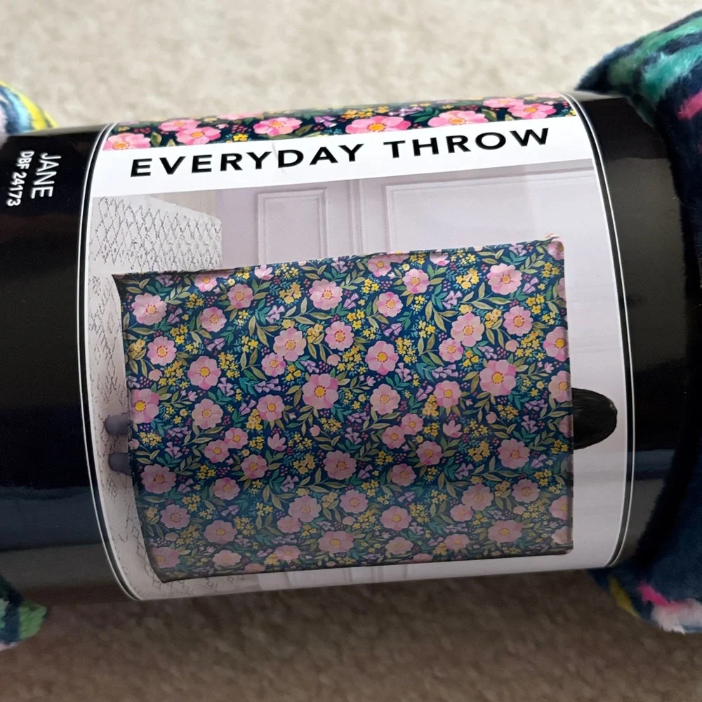 Pink/Green Floral Blanket